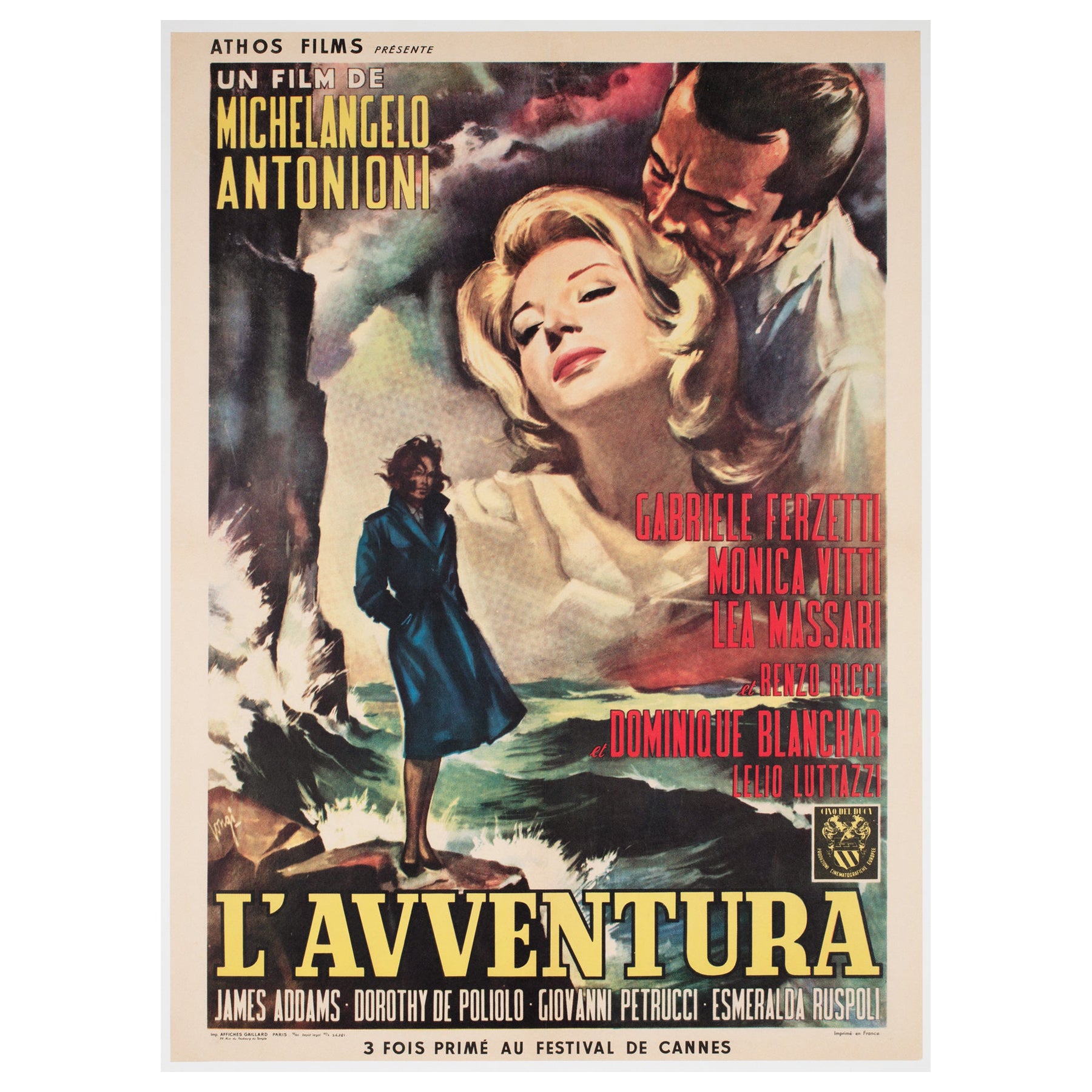 L'Avventura 1960 French Moyenne Film Poster, Carlantonio Longi For Sale
