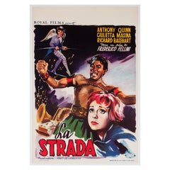 Vintage La Strada 1955 Belgian Film Poster