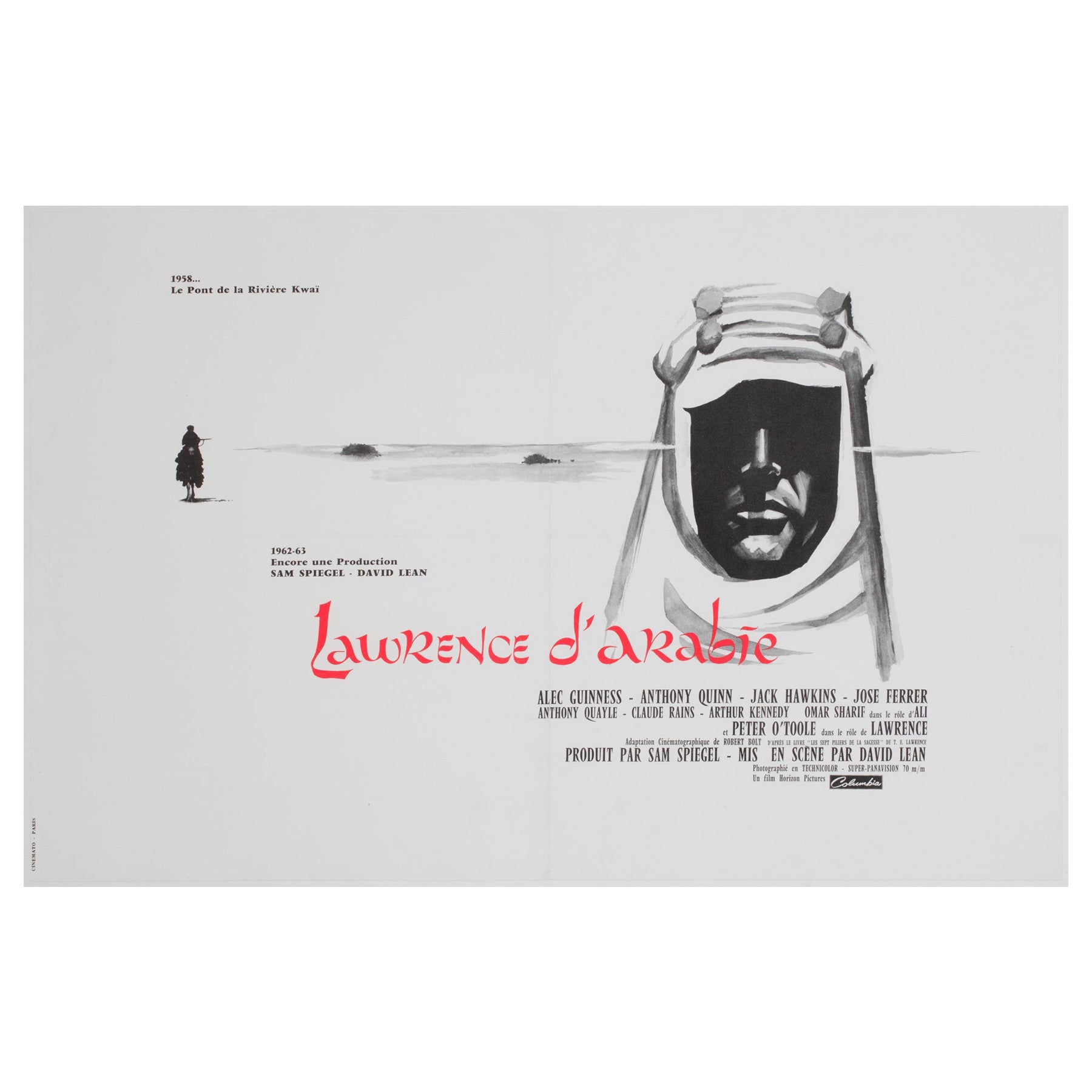 Lawrence of Arabia 1963 French Petite Film Poster, Georges Kerfyser For Sale