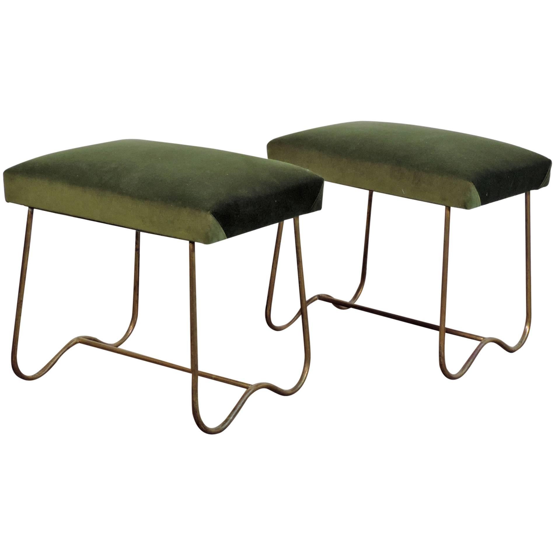 Wonderful 1950s Pair of Stools in the Style of Jean Royère