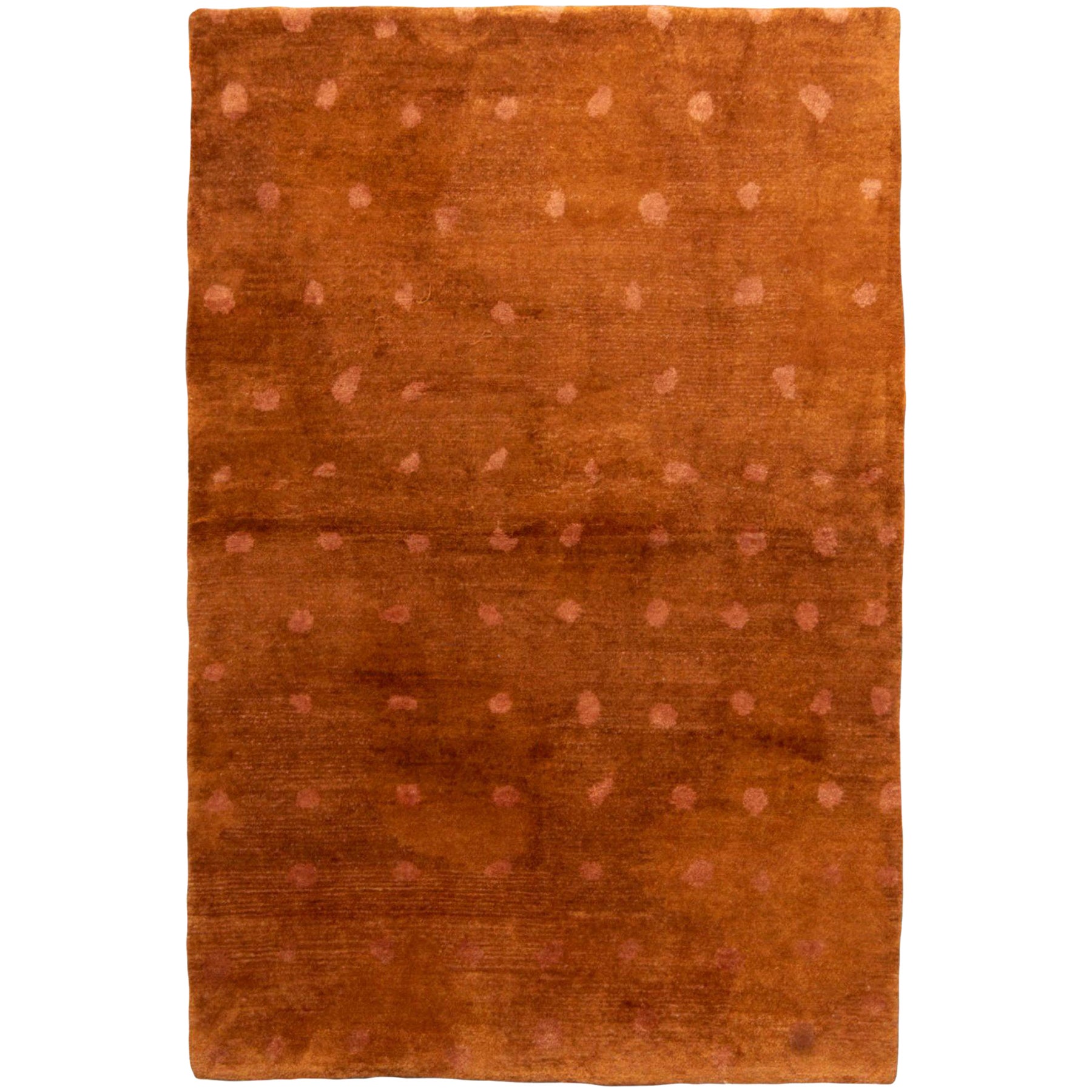 Rug & Kilim's Contemporary Geometric Brown Dot Wool and Silk Rug (tapis géométrique contemporain en laine et soie) en vente