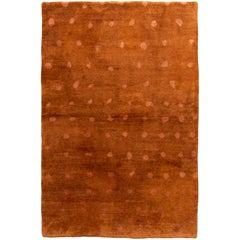 Rug & Kilim's Contemporary Geometric Brown Dot Wool and Silk Rug (tapis géométrique contemporain en laine et soie)