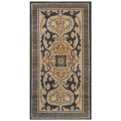 Mid-20th Century Floral Japanese Handwoven Wool Rug