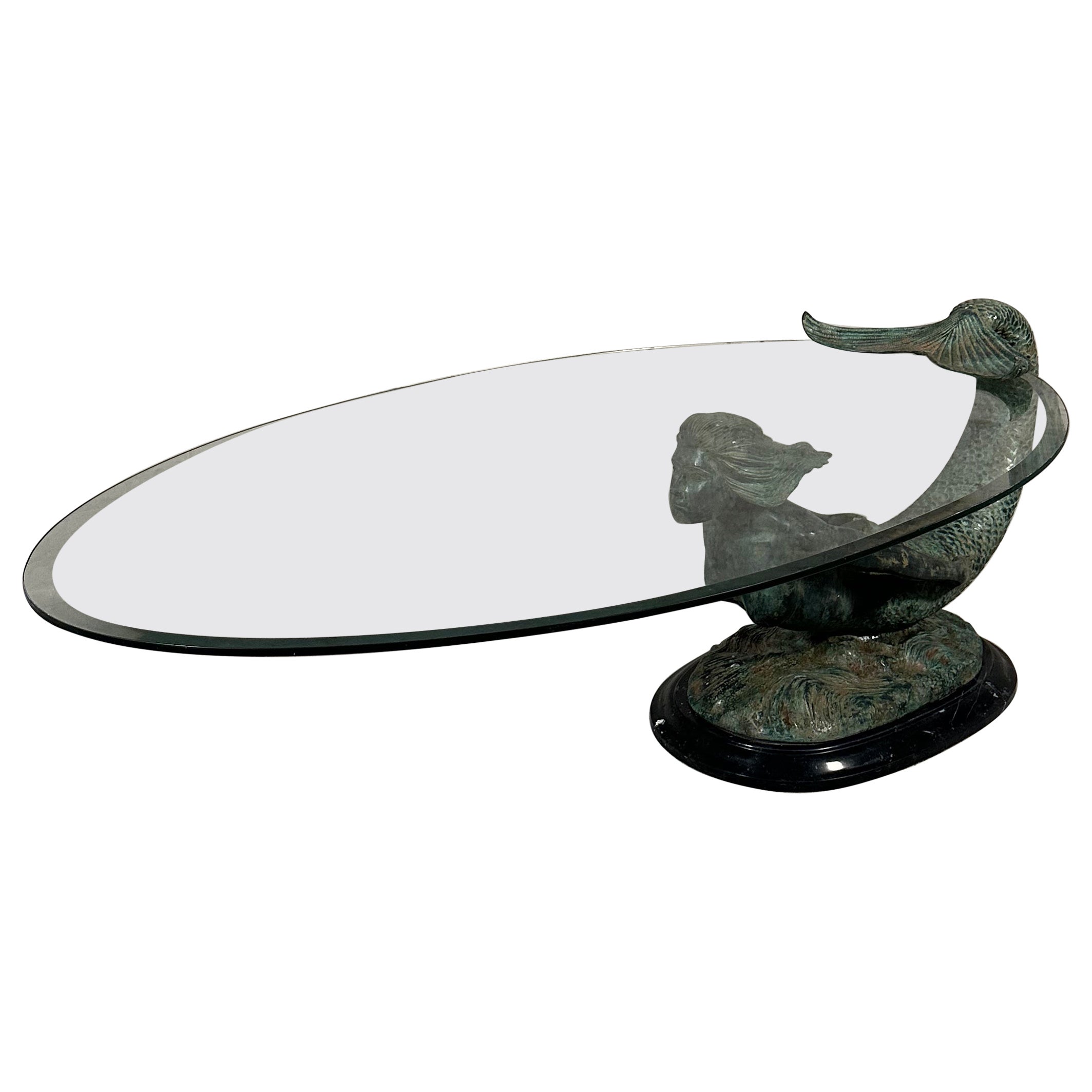 Table basse sirène en bronze
