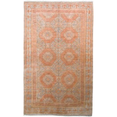 Rug & Kilim's Khotan Style Teppich in Blau und Orange Geometrisches Muster