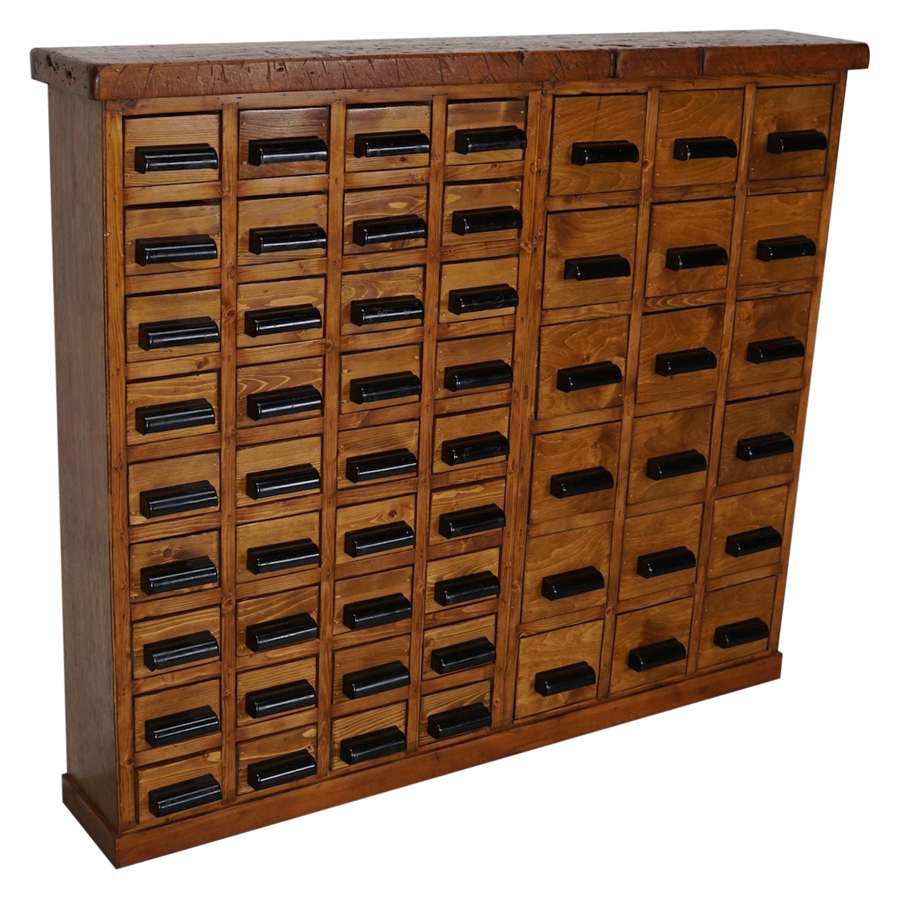 Dutch Beech / Pine Industrial Apothecary / Workshop Cabinet, circa 1950s For Sale