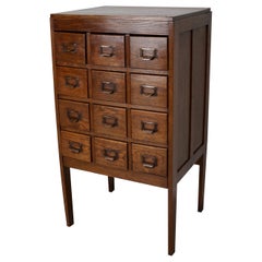 Used Dutch Oak Apothecary Cabinet or Filing Cabinet, 1930s