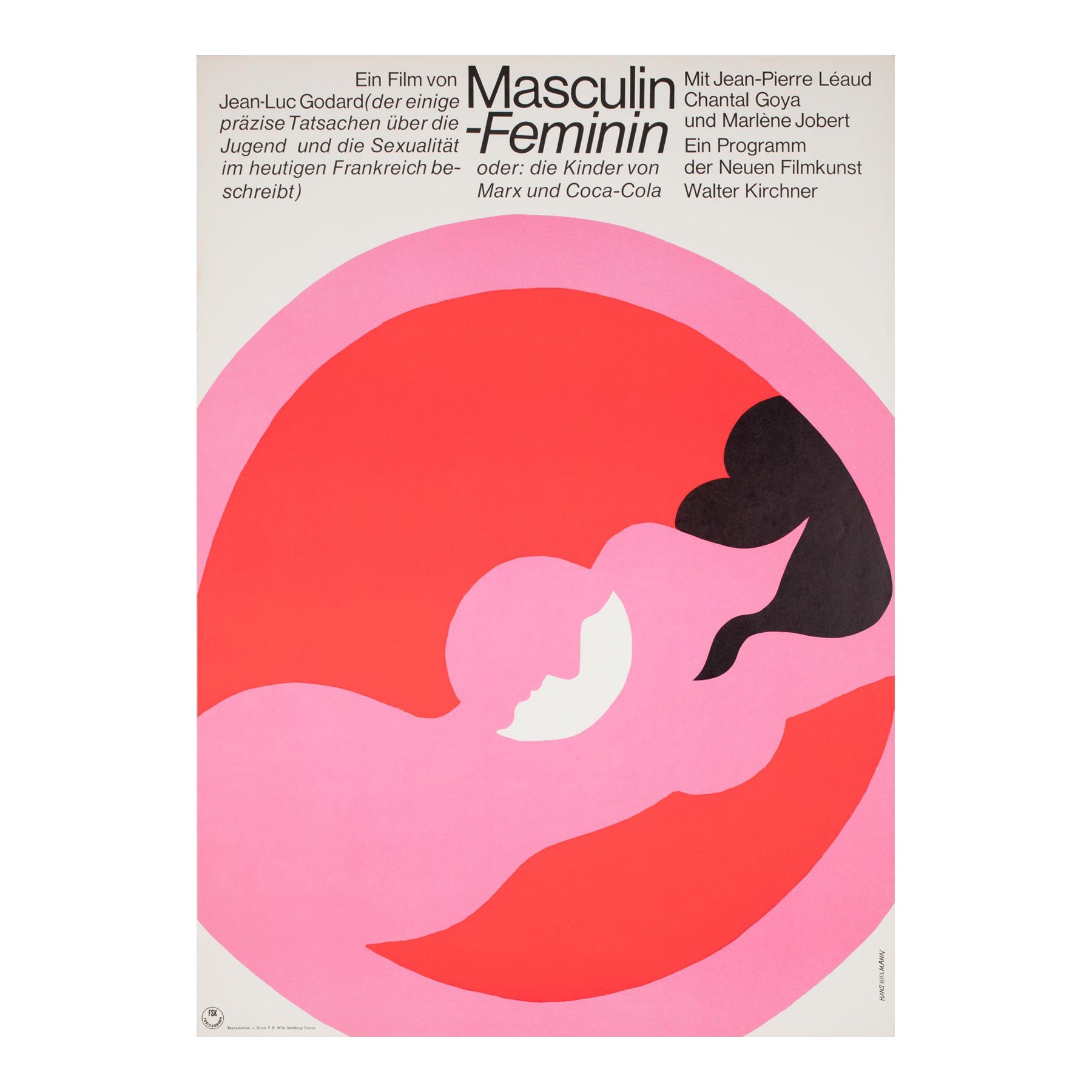 Masculin Feminin 1966 German A1 Film Poster, Hans Hillmann For Sale