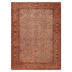 Highly Artistic Antique Light Blue Background Persian Sultanabad Rug 9' x 12'