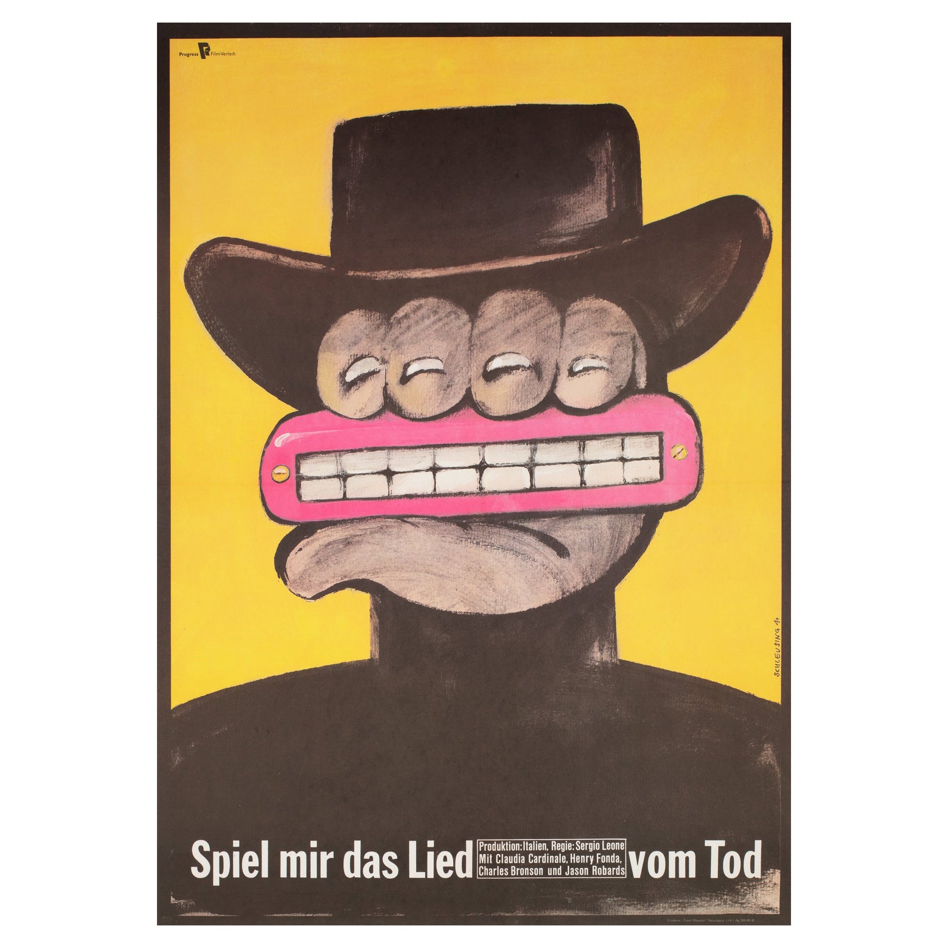 Once Upon a Time in the West 1968 East German Film Poster, Thomas Schleusing For Sale