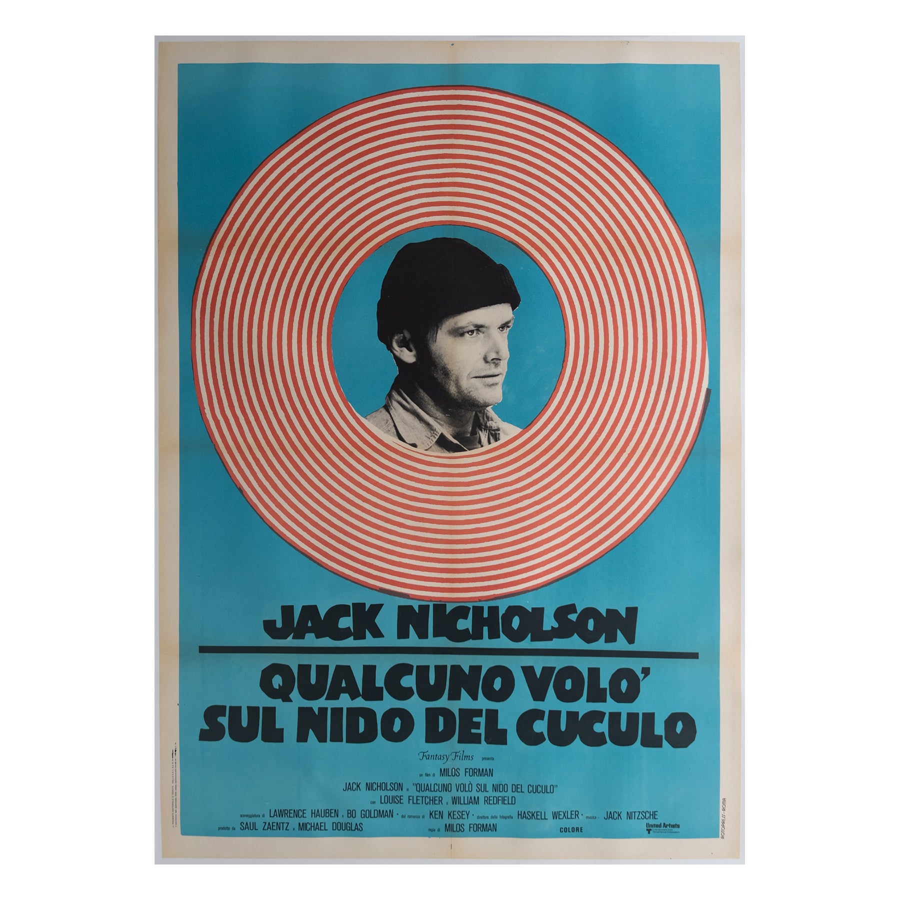 One Flew Over the Cuckoo's Nest R1970s Italian 2 Foglio Film Poster For Sale