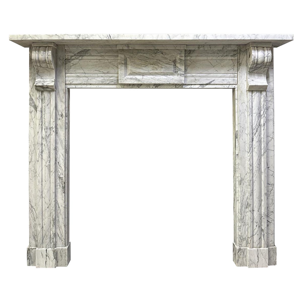 An Irish Antique Regency Period Marble Fireplace Mantel  For Sale