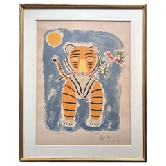 Vintage Henri Hecht MAÏK Lithograph - Rare Signed Artist’s Proof from 72 « The Tiger » 