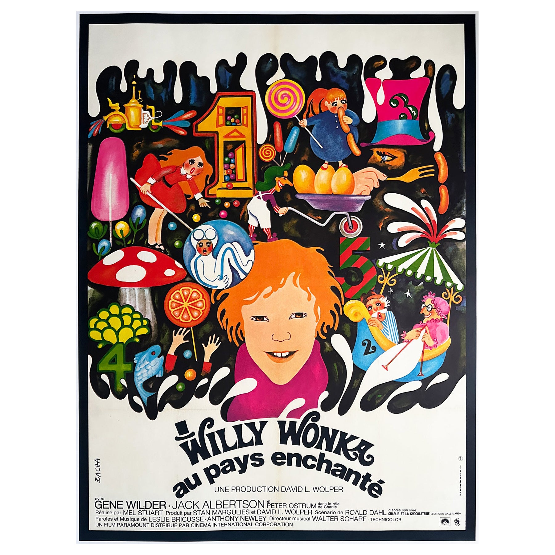 Willy Wonka and the Chocolate Factory 1971 French Grande Film Poster, Bacha For Sale