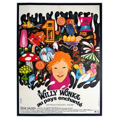 Vintage Willy Wonka and the Chocolate Factory 1971 French Grande Film Poster, Bacha