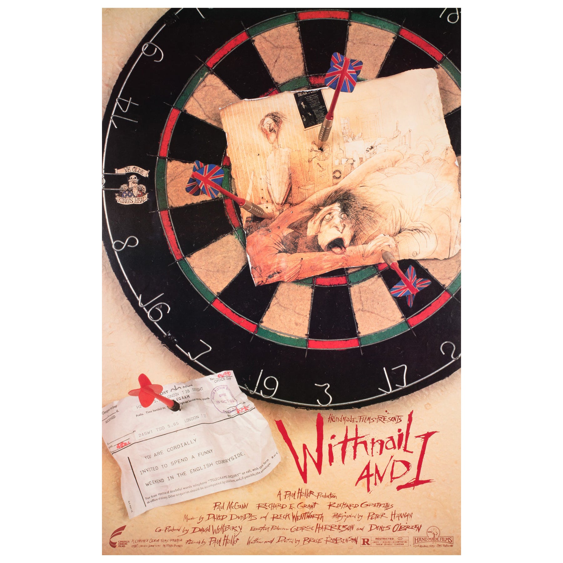 Withnail and I 1987 US 1 Sheet Film Poster, Ralph Steadman For Sale