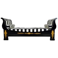 Antike Französisch Ebonized Empire Daybed