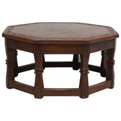 1 Of 2 1920s Octagonal Side Table with Grape Motif