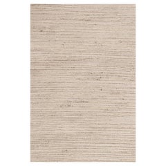 Rug & Kilim’s Textural Rug in White and Cream-Beige Abstract High-Low Stripes