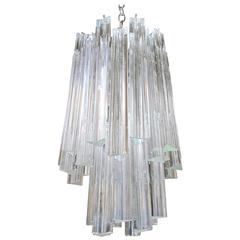 Venini Italian Triedri Crystal Hall Pendant Chandelier