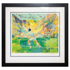 LeRoy Neiman Stadium Tennis 1981 Serigrafia contemporanea firmata su carta A.P.