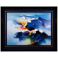 Hong Leung Celestial Vista Firmato Giclée asiatica contemporanea su tela 17/25