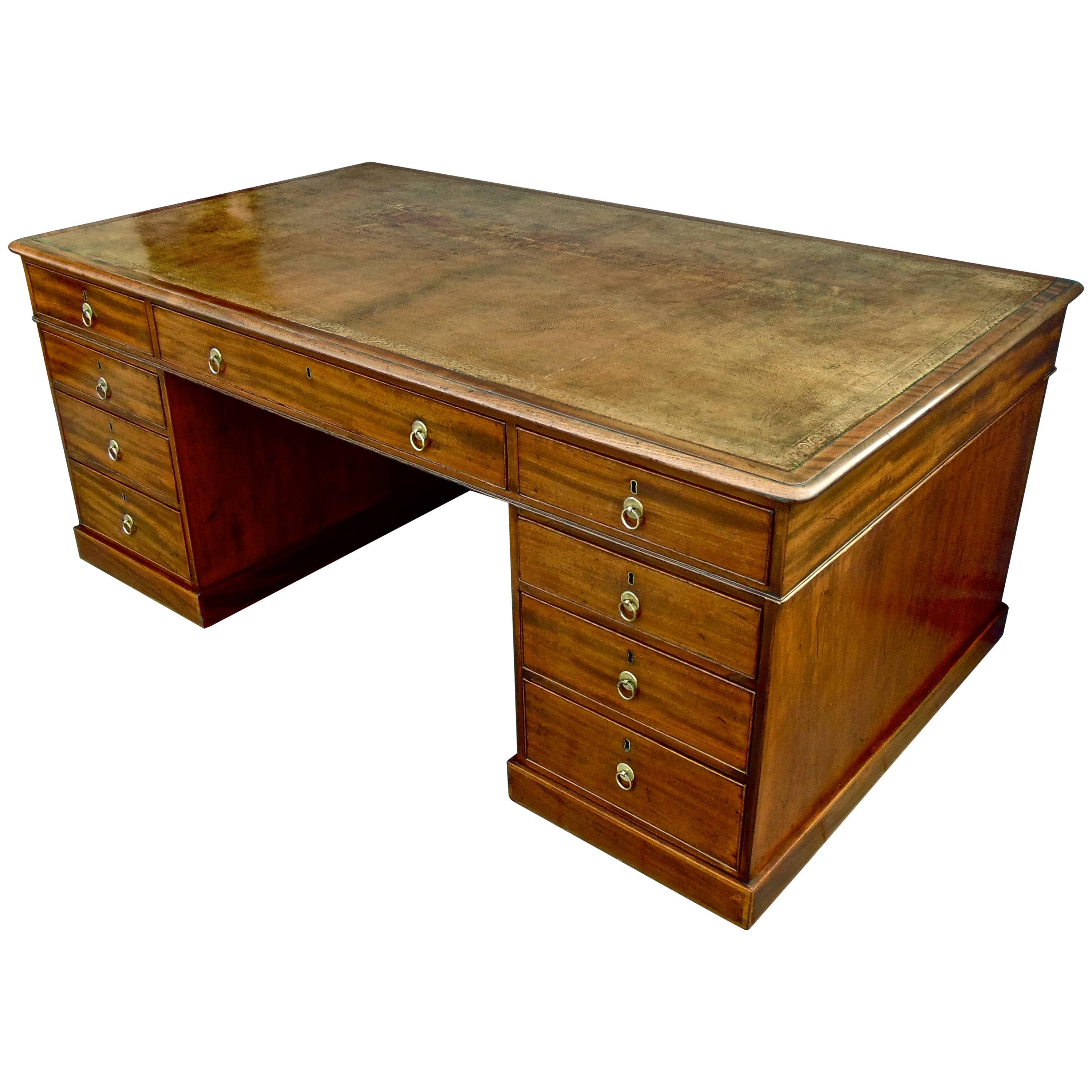 Period George III Mahogany Partner's Desk