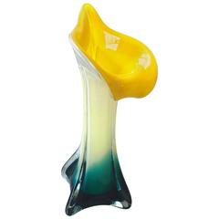 Yellow Murano Glass Vase