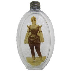 Early 20th Century Lily Langtry Whiskey Flask