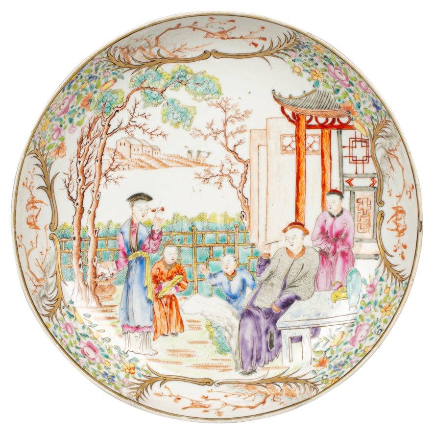 Chinesisches Export-Porzellan, runde Schale, um 1760 im Angebot