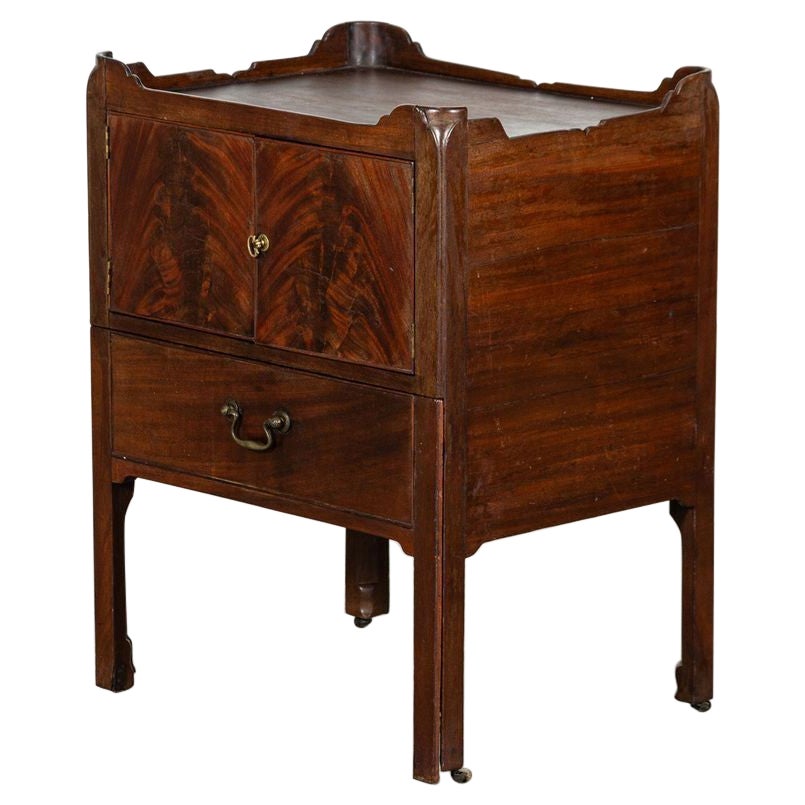English George III Mahogany Bedside Chest For Sale