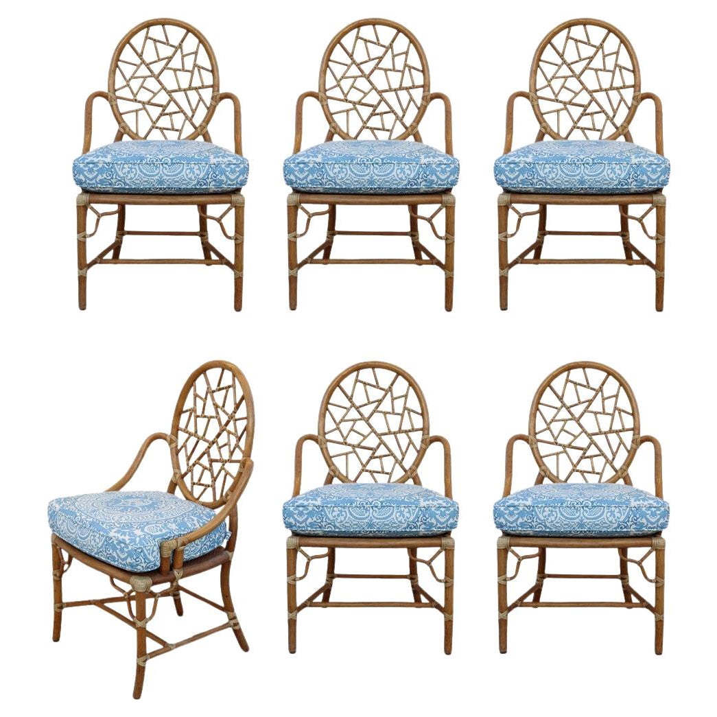 Elinor McGuire Iconic Cracked Ice Dining Chairs, a Set of 6 For Sale