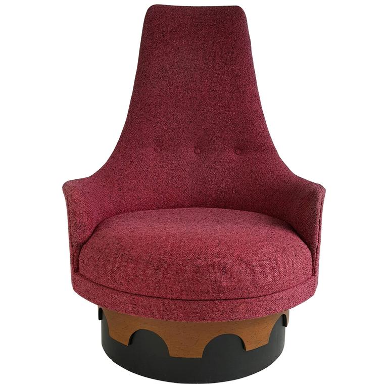 Adrian Pearsall High Back Swivel Chair at 1stDibs