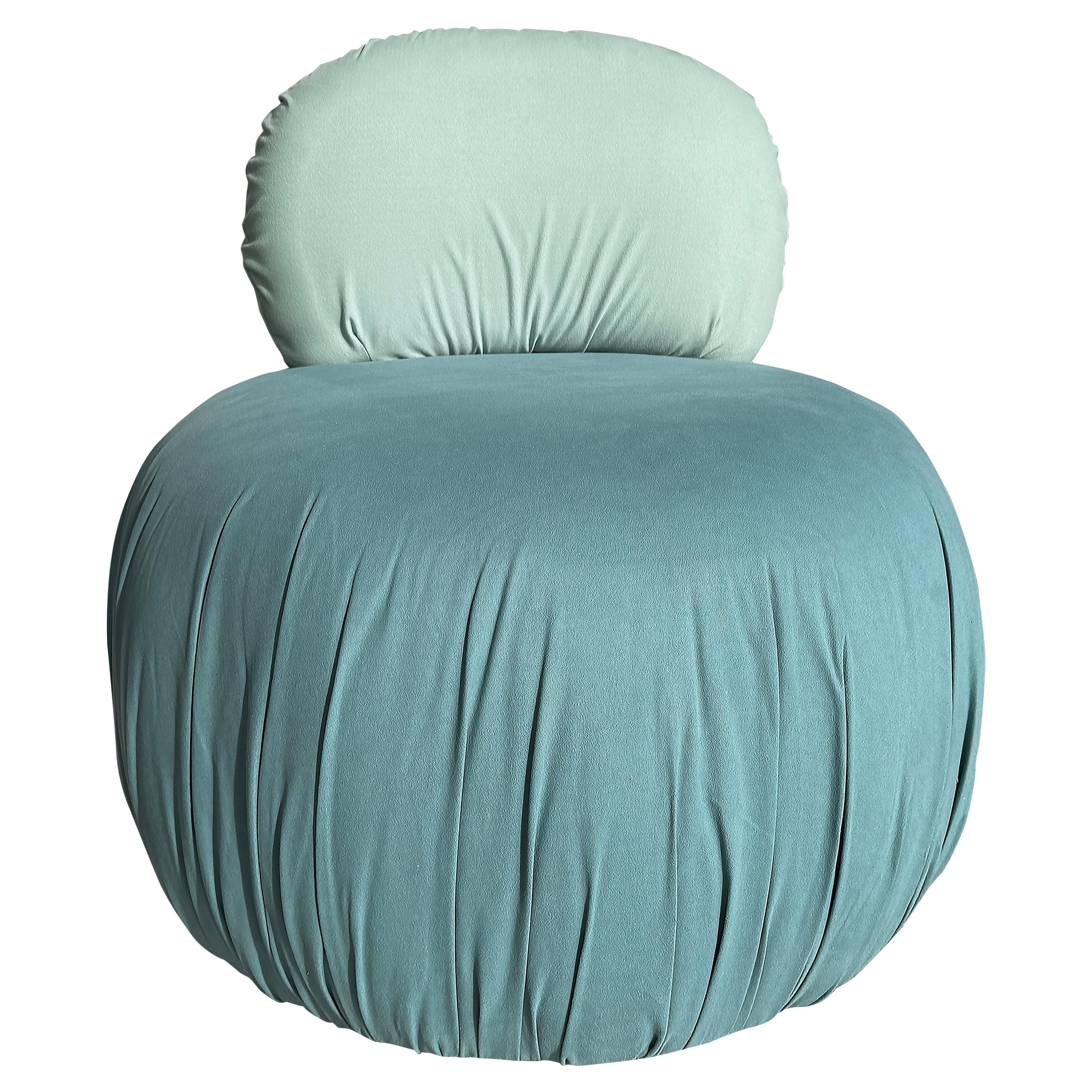Postmodern Jason Kohairik Bolete II Style Swivel Pouf Chair Reupholstered For Sale