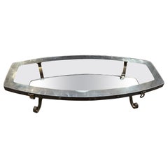 1950s Style Arturo Pani Long Oval Coffee Table Patinated Brass