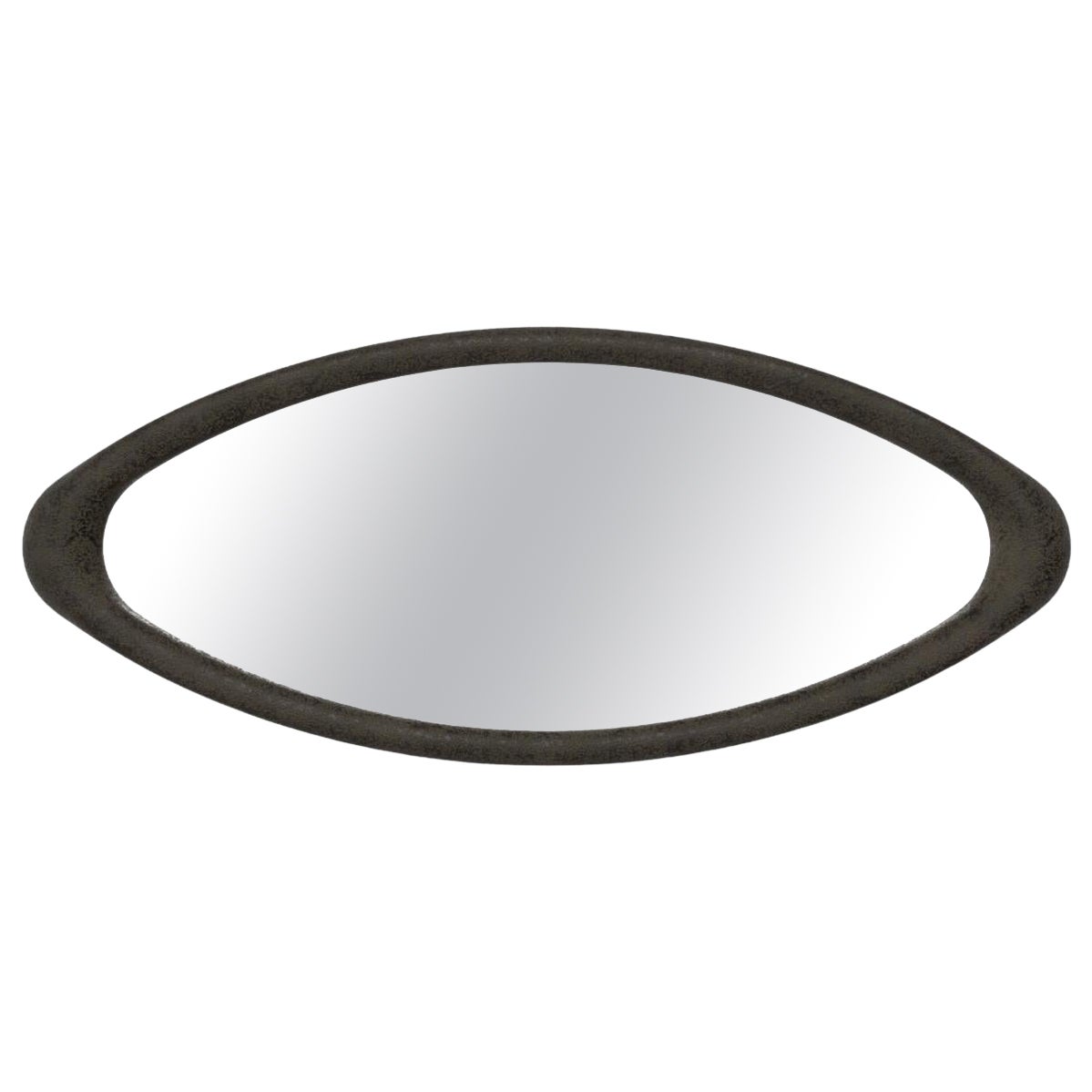 Contemporary Oval Wall Mirror in Volcanic / Bronze Finish