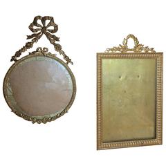 Pair of Diminutive French 19th Century Bronze Picture Frames