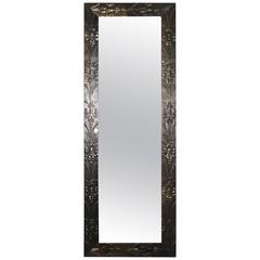 Mid-Century Fluer-de-Lis Metal Framed Mirror