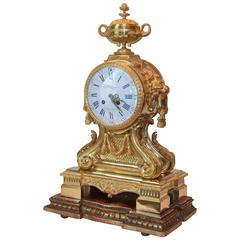 Louis XVI-Style Lion's Head Clock by G. Philippe