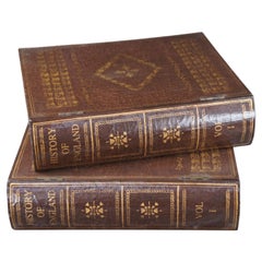 2 Used Faux False Leather Book Keepsake Boxes History of England Vol 1 & 2