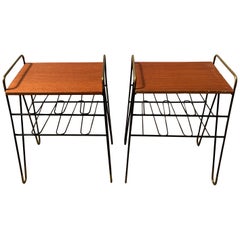 A set of minimalistic Mid Century modern string nightstands from the 1960s