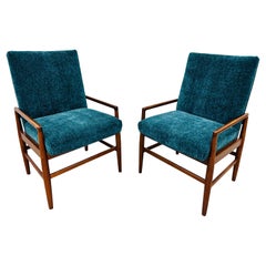 Mid-Century Danish Modern Walnut Lounge Chairs - Set of 2