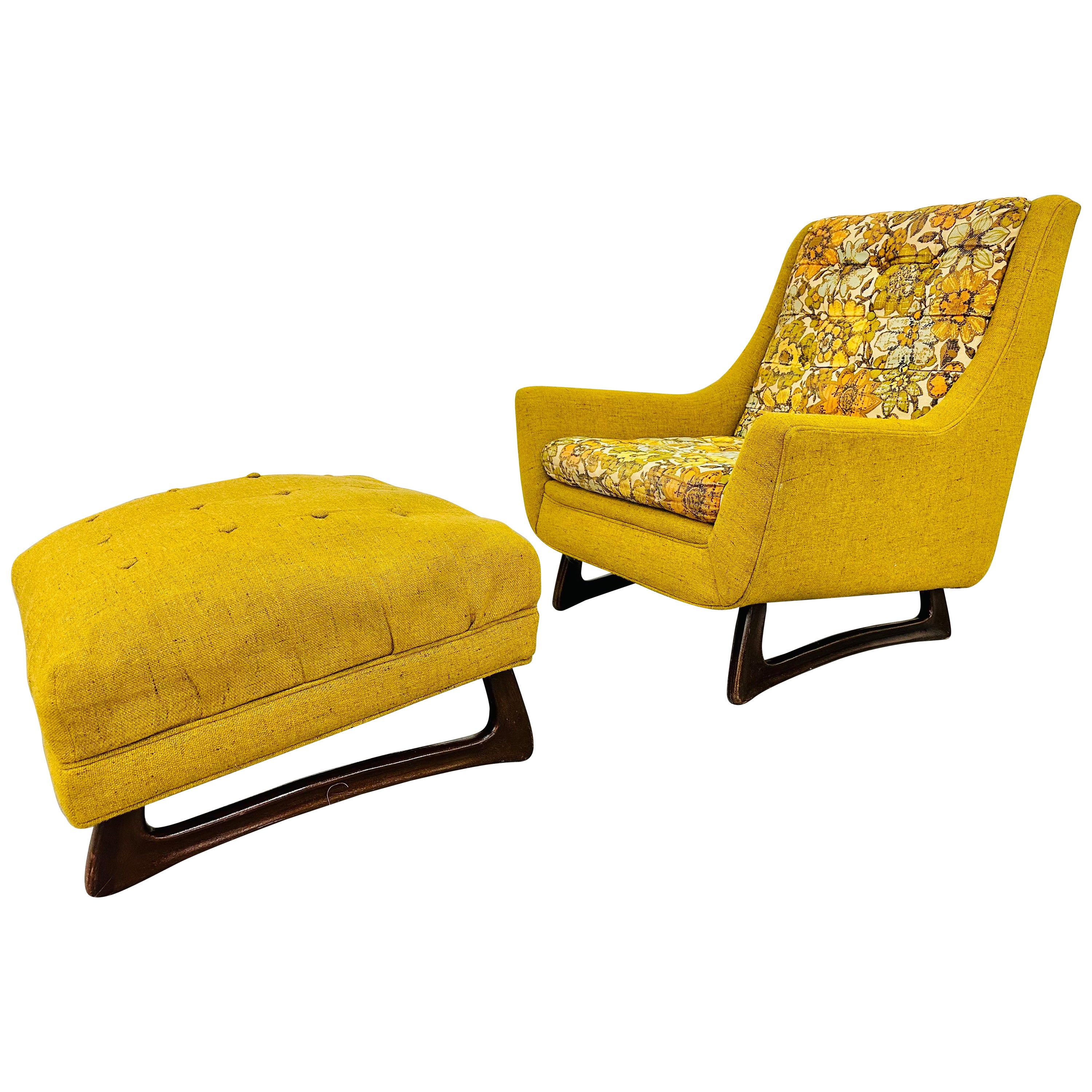 Mid-Century Modern Adrian Pearsall Lounge Chair & Ottoman For Sale