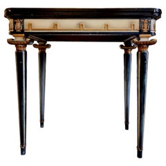 Antique Swedish grace, game table with decor of meander in relief, 1920/30s. 