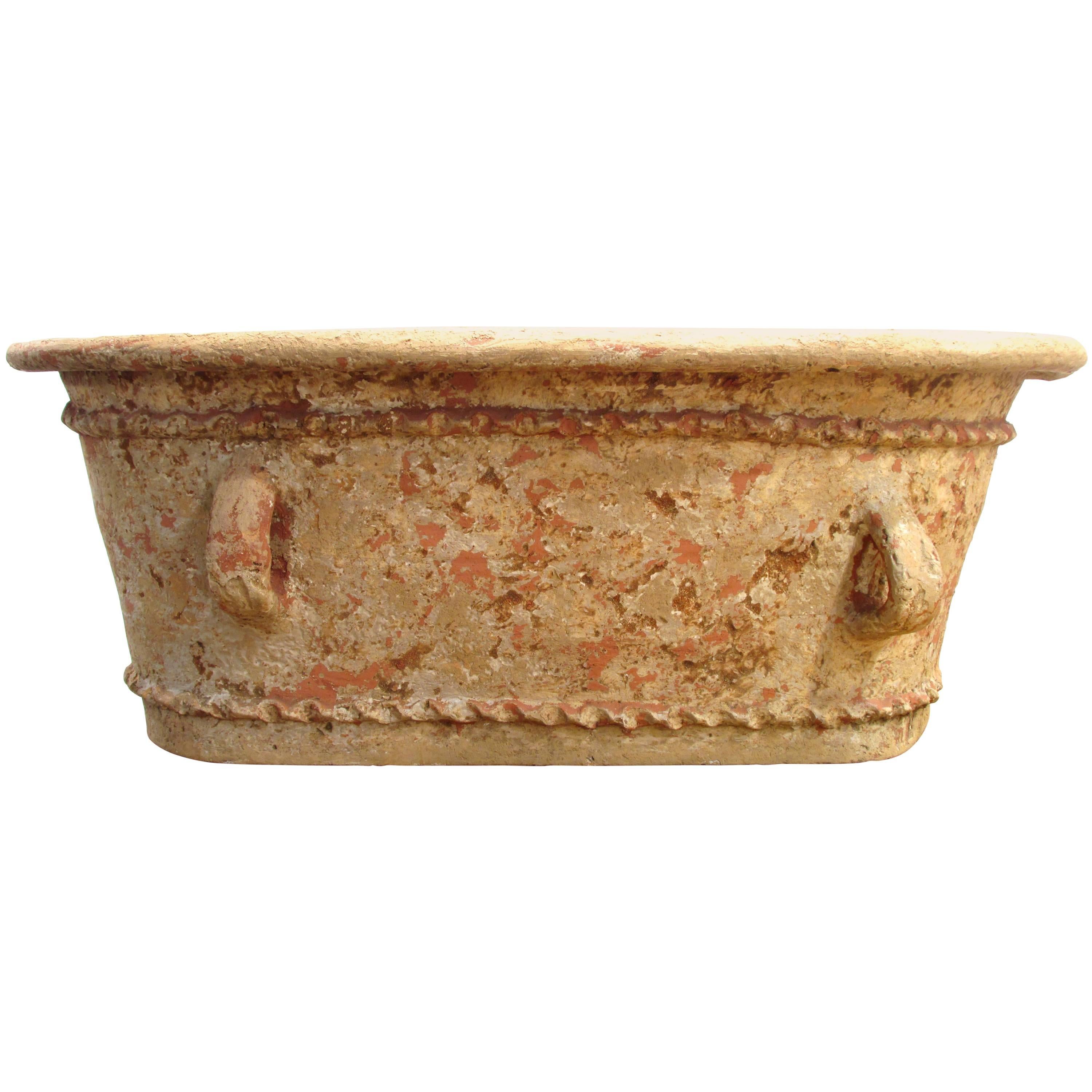 Faux Greek Terracotta Bathtub Planter