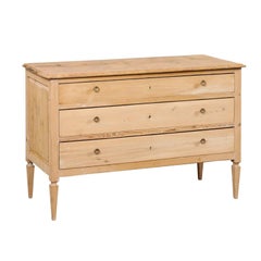 Italian Bleached Wood Chest w/Faux Marble Top, 19th Century