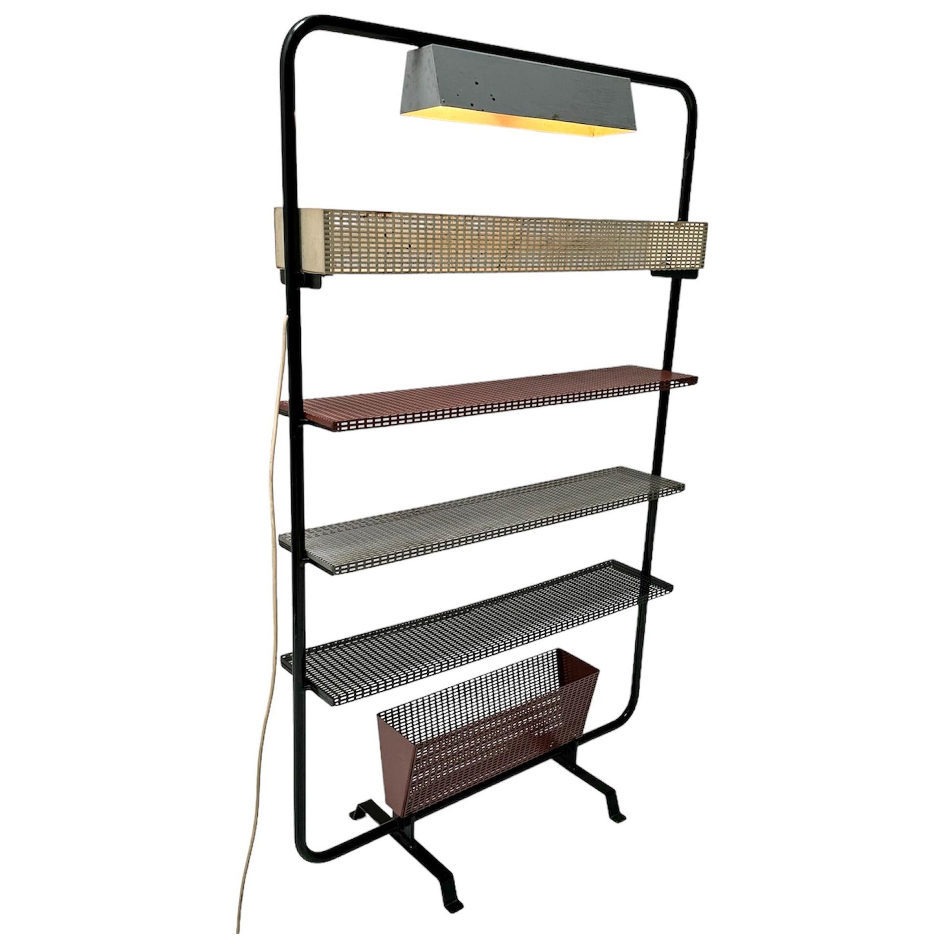 Mid-Century Modern Lacquered Metal Wall Unit or Room Divider, 1960s For Sale