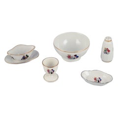 Used French children's porcelain dinnerware. 1930s/40s