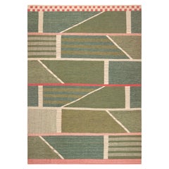 Nazmiyal Kollektion Schwedischer Flachgewebter Teppich im modernen Stil der Mitte des Jahrhunderts 8'11" x 12'3"