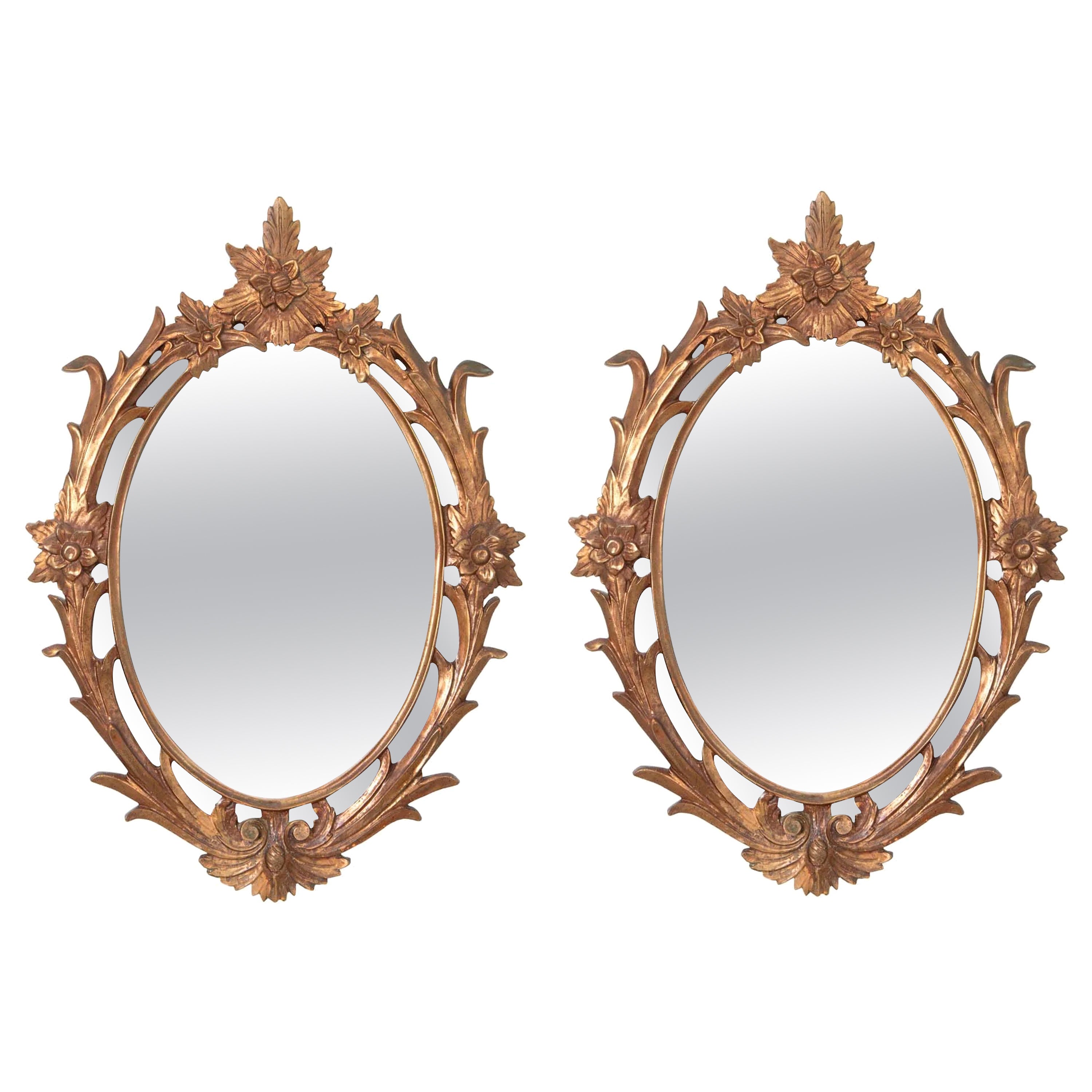 Pair Large Scale Gilt Mirrors For Sale